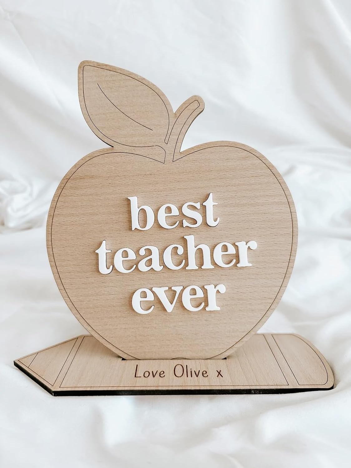 Wooden Thank You Teacher Plaque – MDF Keepsake | Appreciation Gift | 7.87x6.29 Inch